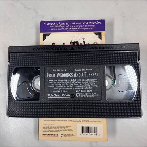 EUC Four Weddings And A Funeral (1994) VHS - Picture 5 of 5